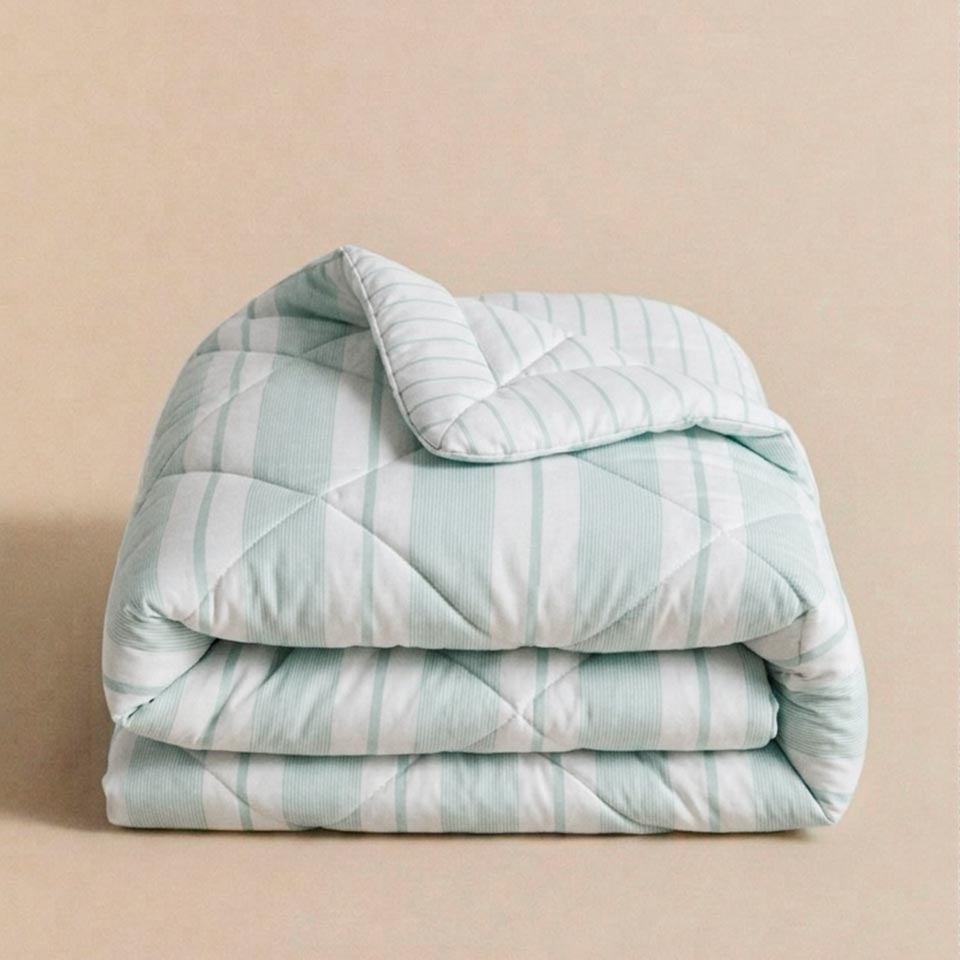 Edredão Reversível STRIPES 240x220cm Verde