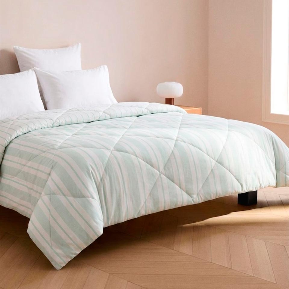 Edredão Reversível STRIPES 240x220cm Verde