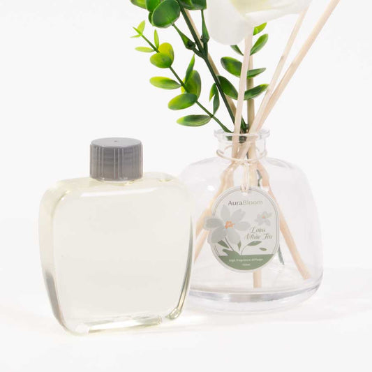 Difusor de Aroma com Flor Decorativa LÓTUS e CHÁ BRANCO 150ml