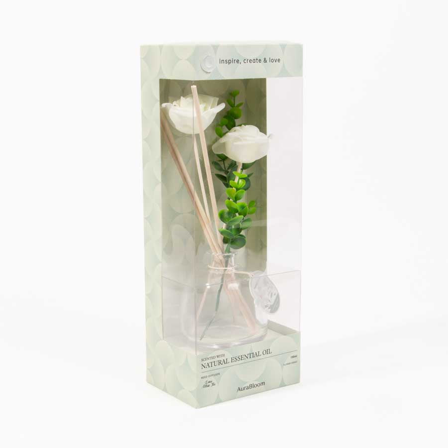 Difusor de Aroma com Flor Decorativa LÓTUS e CHÁ BRANCO 150ml