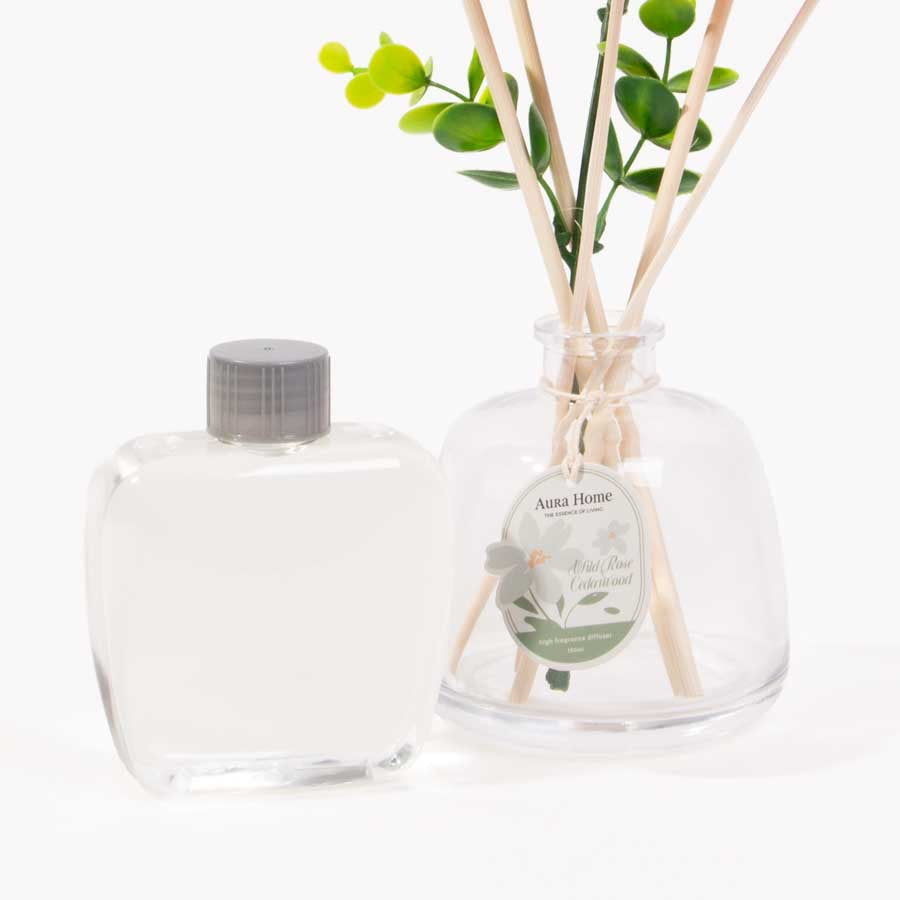 Difusor de Aroma com Flor Decorativa ROSA e CEDRO 150ml