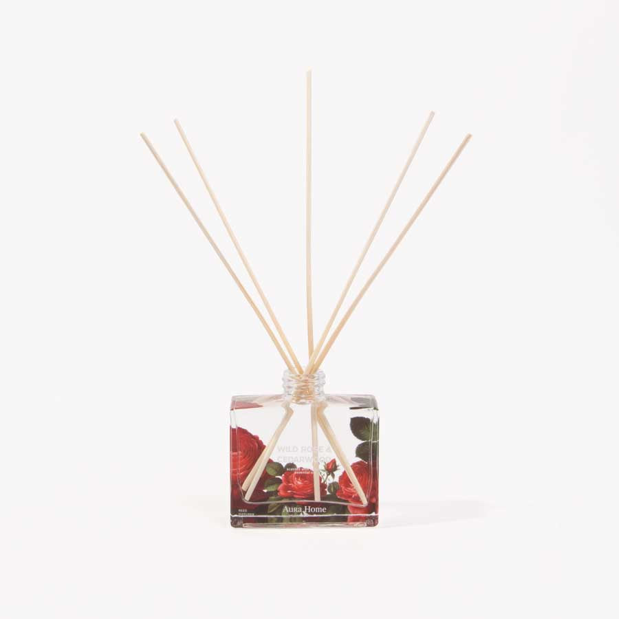 Difusor de Aroma com Flor Decorativa ROSA e CEDRO 100ml