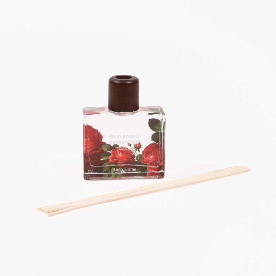 Difusor de Aroma com Flor Decorativa ROSA e CEDRO 100ml