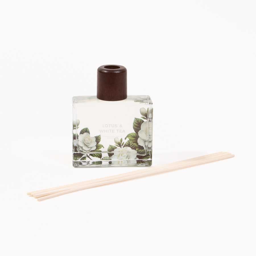 Difusor de Aroma com Flor Decorativa LÓTUS e CHÁ BRANCO 100ml