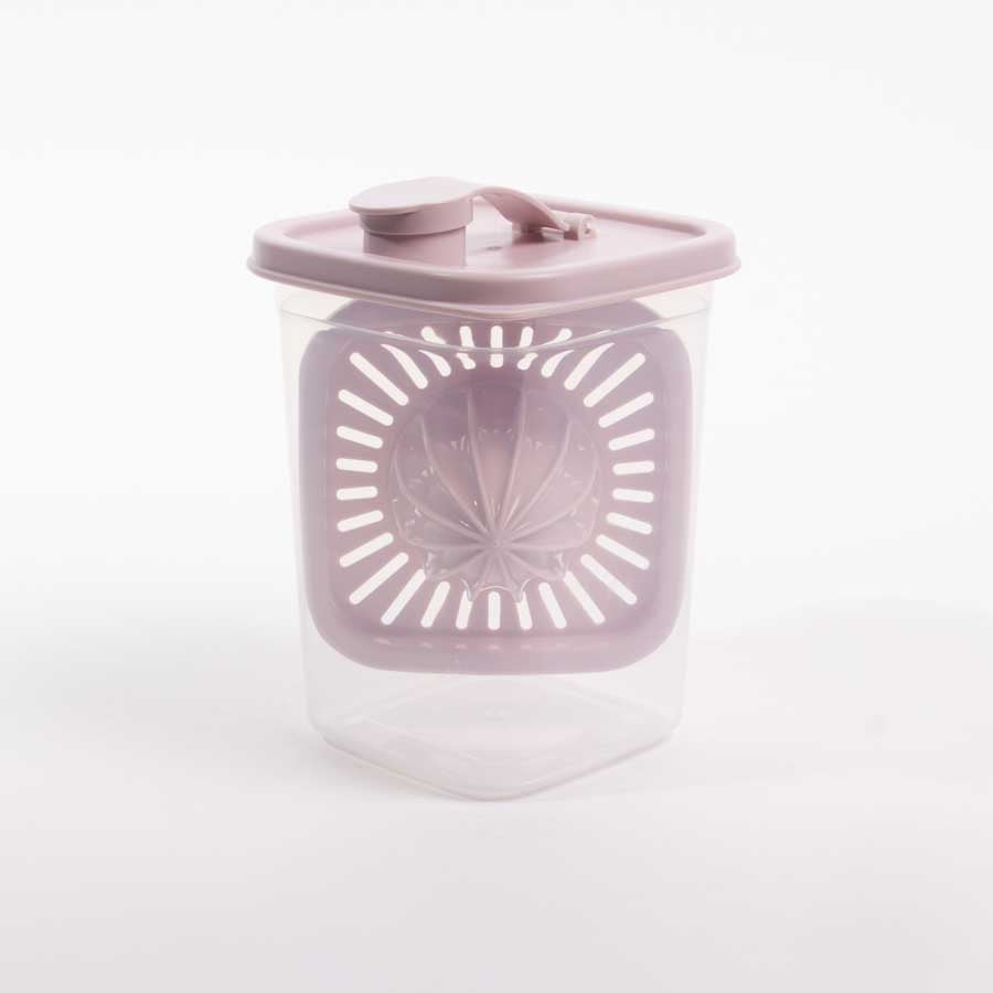 Garrafa com Espremedor e Escorredor AROA Rosa 1L