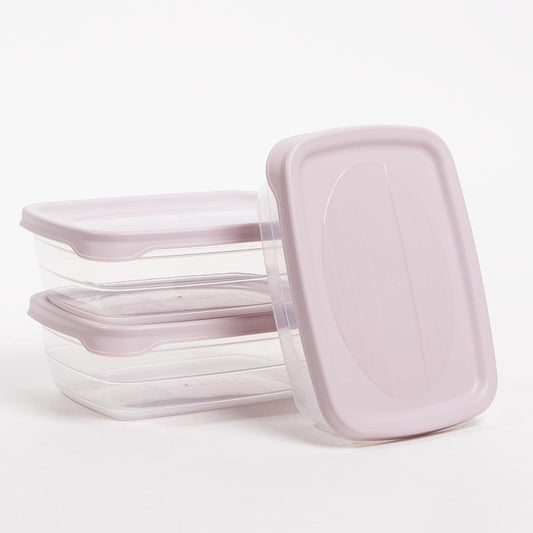 Conjunto de 3 Caixas para Alimentos TREND Rosa 60cl