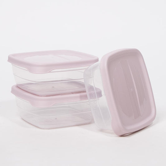 Conjunto de 3 Caixas para Alimentos TREND Rosa 50cl
