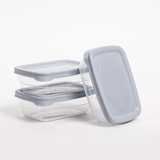 Conjunto de 3 Caixas para Alimentos TREND Cinza 30cl