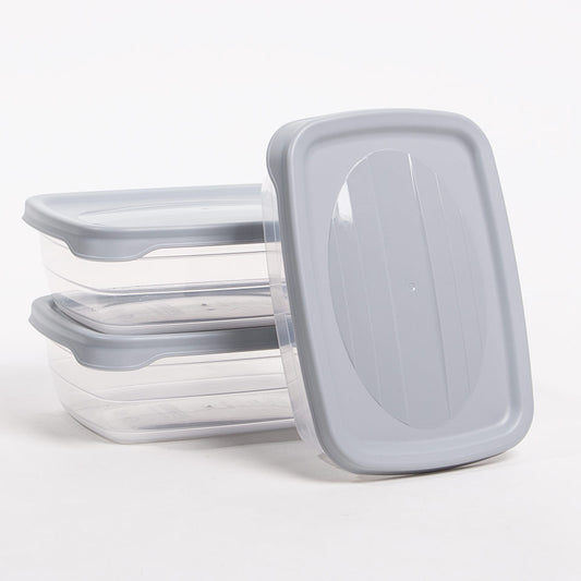 Conjunto de 3 Caixas para Alimentos TREND Cinza 60cl