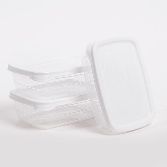 Conjunto de 3 Caixas para Alimentos TREND Branco 60cl