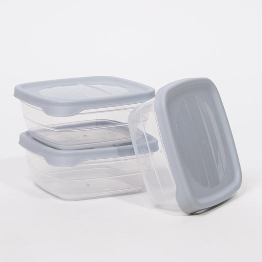 Conjunto de 3 Caixas para Alimentos TREND Cinza 50cl