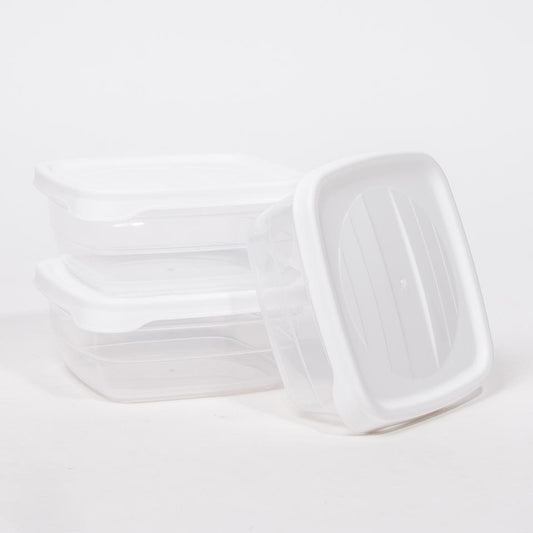 Conjunto de 3 Caixas para Alimentos TREND Branco 50cl