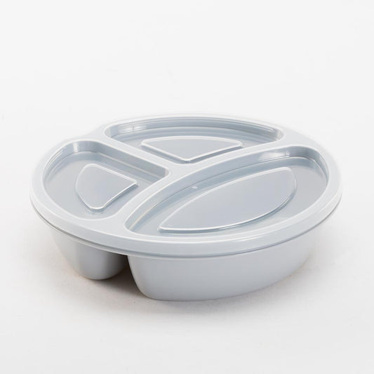 DEMKA Round Gray 3-Compartment Box 0.6L