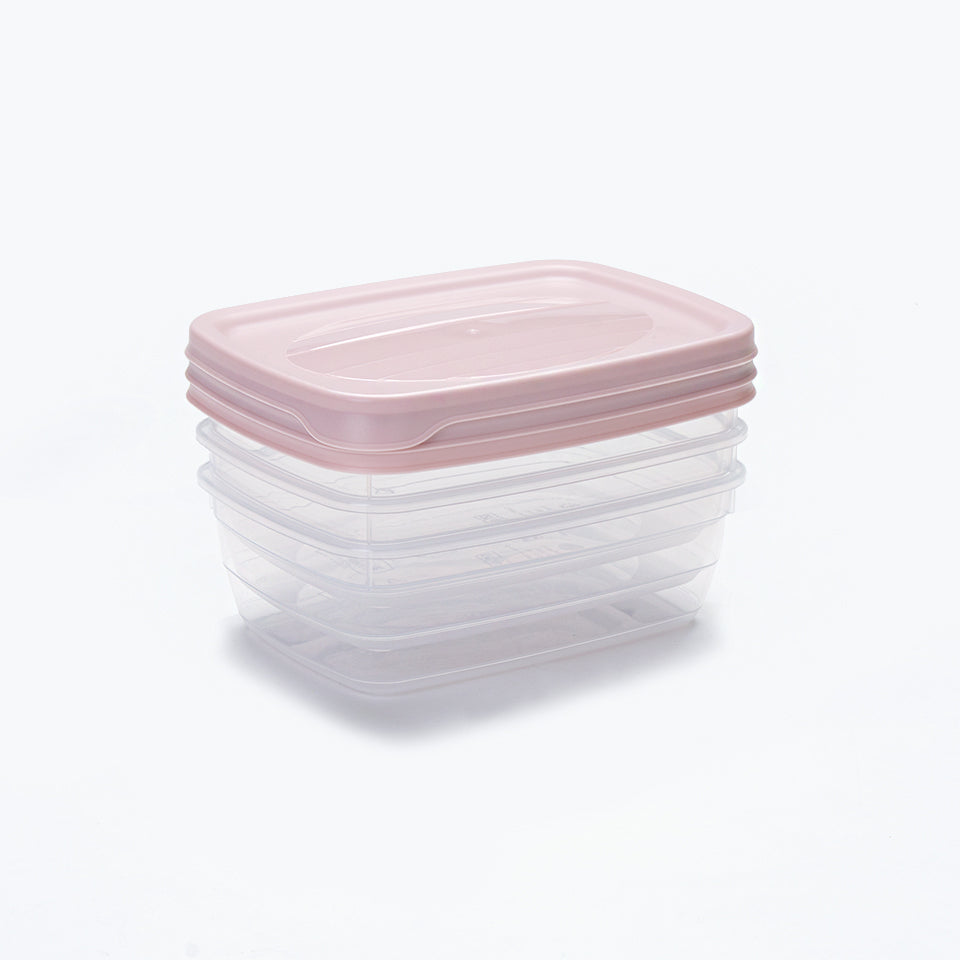 Set of 3 TREND Pink Food Boxes 60cl