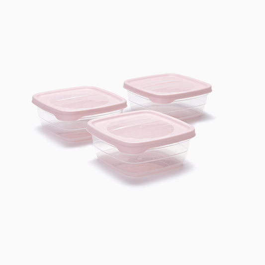 Conjunto de 3 Caixas para Alimentos TREND Rosa 50cl