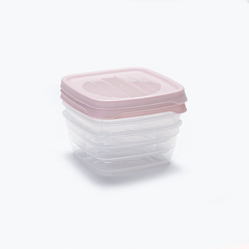 Set of 3 TREND Pink Food Boxes 50cl