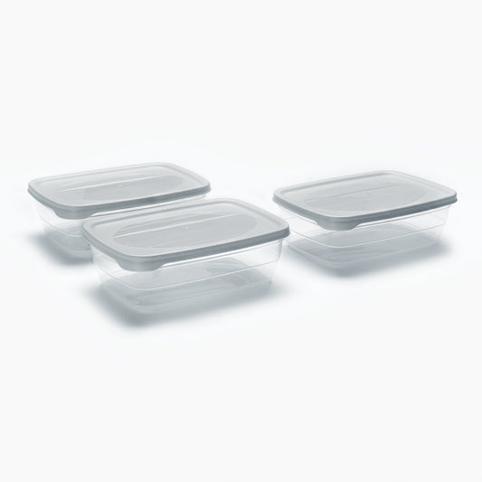 Conjunto de 3 Caixas para Alimentos TREND Cinza 30cl
