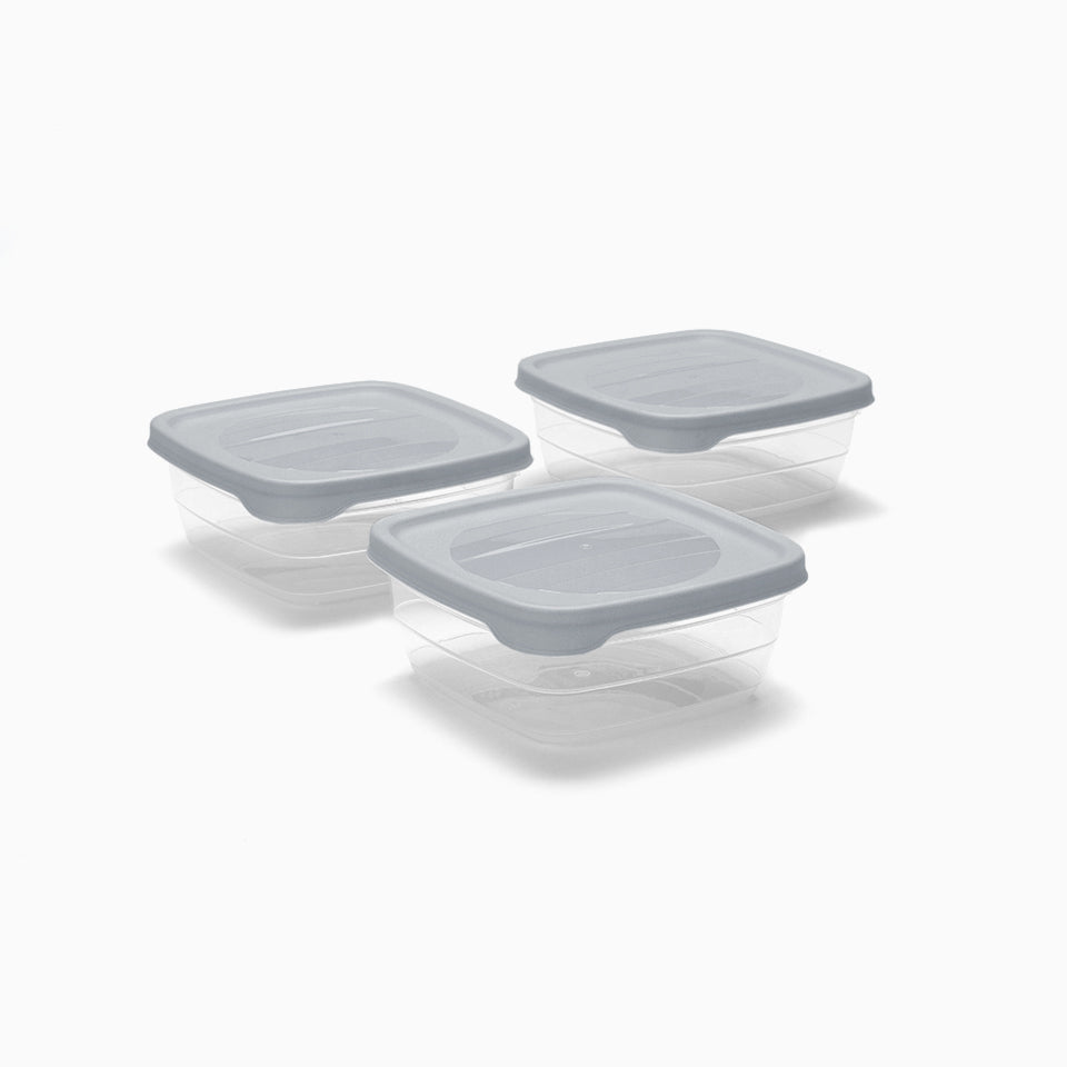 Set of 3 TREND Gray Food Boxes 50cl