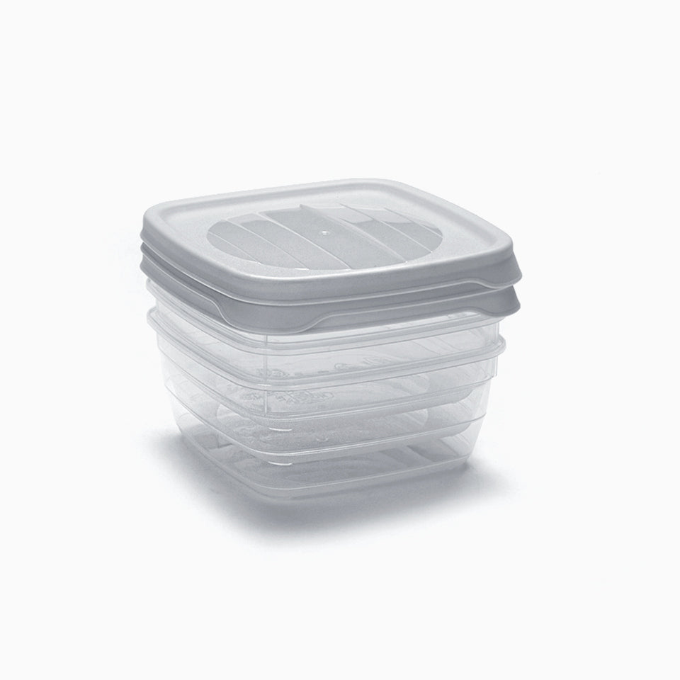 Set of 3 TREND Gray Food Boxes 50cl